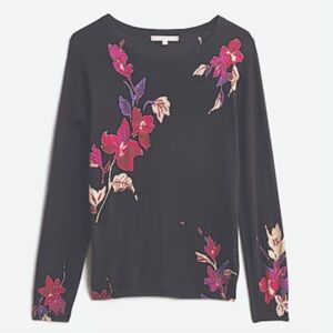 Daniel Rainn Black Floral Long Sleeve Top